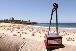 Tim Miller - http://dreamcoatphotography.com - https://www.flickr.com/photos/alborath/8454131835/in/pool-drupalconsydney/ The Rusty Wrench Award for service to the Australian Open Source Community - at Coogee Beach during DrupalCon Sydney the week after linux.conf.au Canberra 2013 where it was awarded to Donna Benjamin.